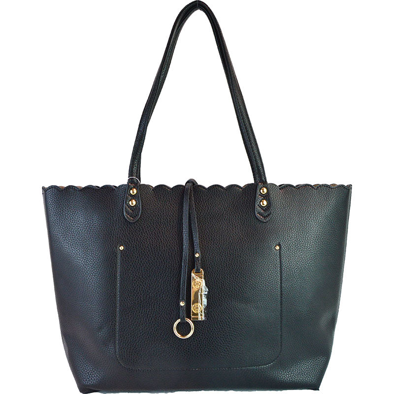 Black Outer/Red Inner Scallop Purse